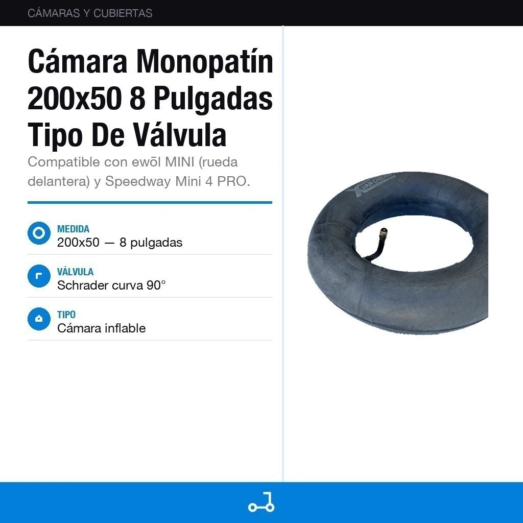 Cámara Monopatín 200x50 8 Pulgadas Tipo De Válvula Schrader