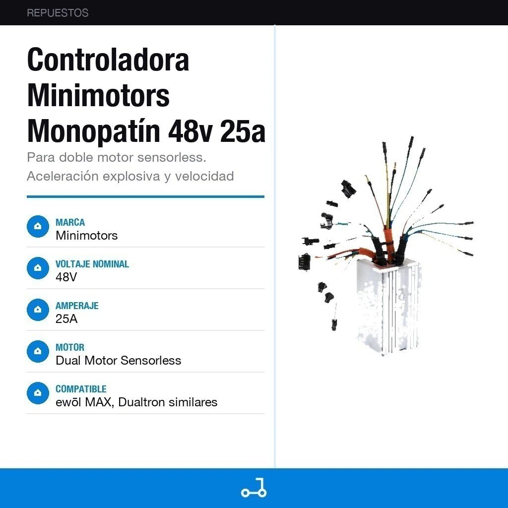 Controladora Minimotors Monopatín 48v 25a - ewol Max