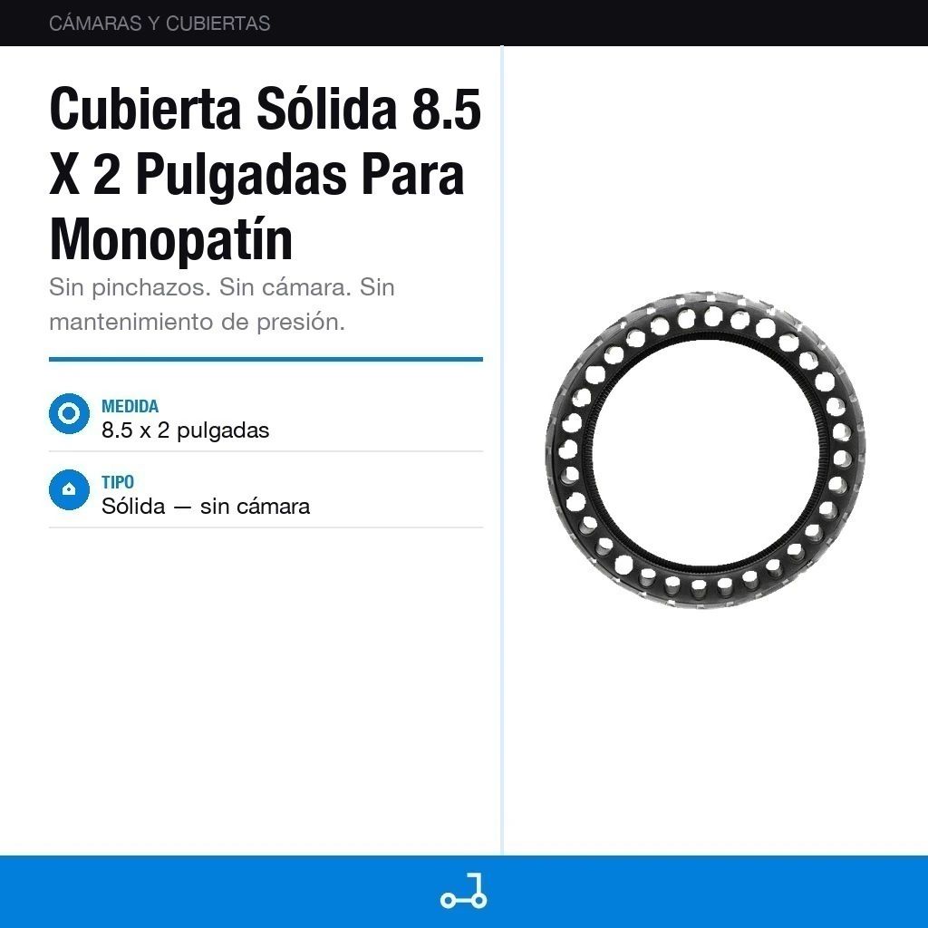 Cubierta Sólida 8.5 X 2 Pulgadas Para Monopatín Electrico