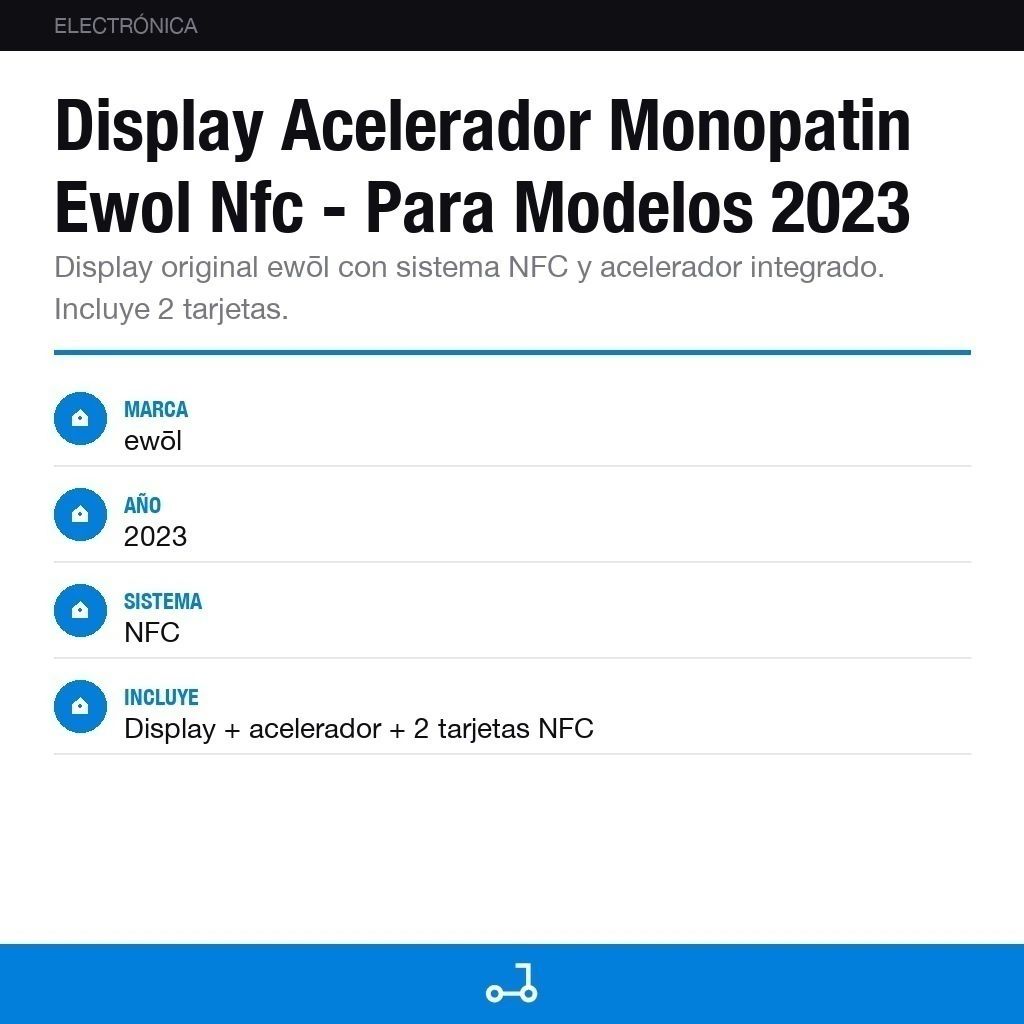 Display Acelerador Monopatin Ewol Nfc - Para Modelos 2023