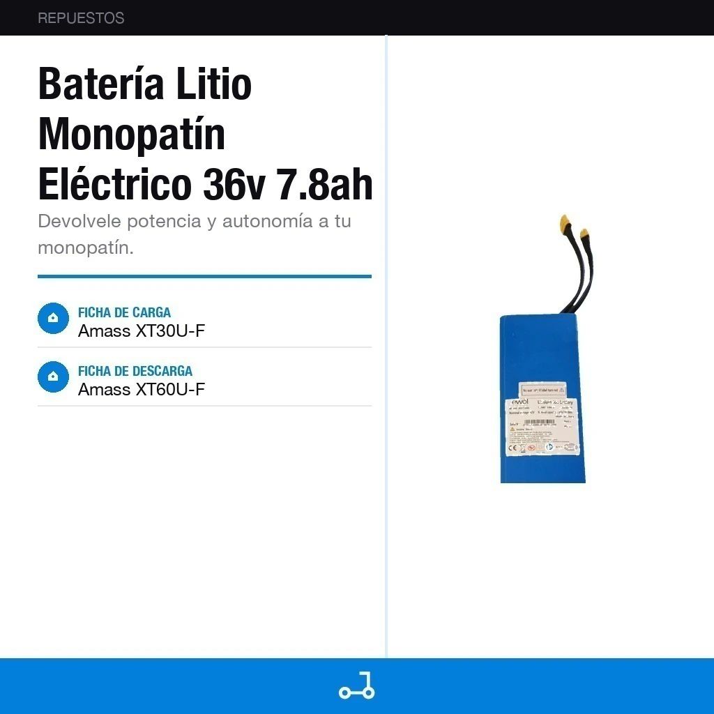 Batería Litio Monopatín Eléctrico 36v 7.8ah